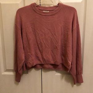 pink cropped sweater